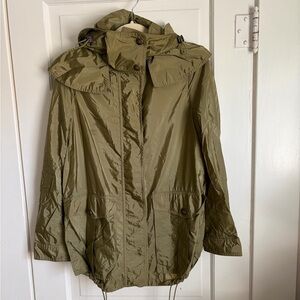 Burberry Olive Green Rain Jacket